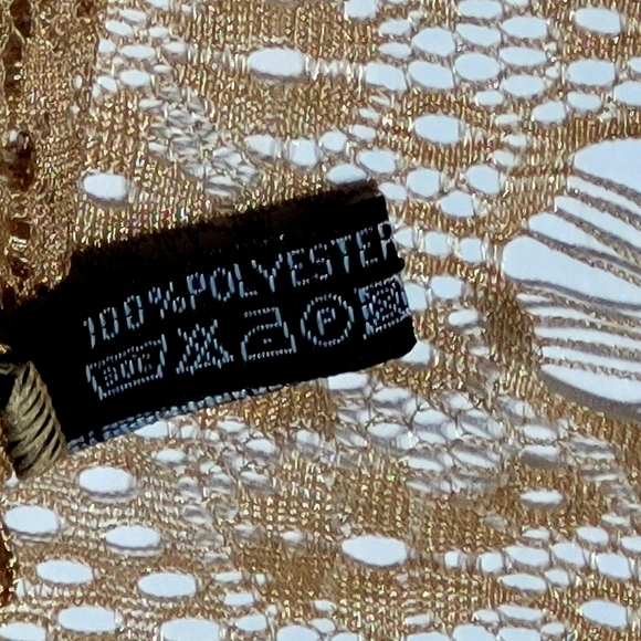 Infinity Lace Fringed Champagne Colored Scarf - Picture 9 of 11